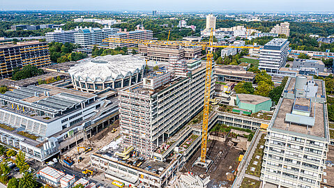 Ein Blick auf die Sanierungsarbeiten auf dem RUB-Gelände